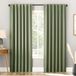 Sun Zero Belize 2-Pack Magnetische Sluiting Geplooide Look Theater Grade 100% Verduisterend Terug Tab Gordijnpaneel Paar, 52" x 96", Salie Groen