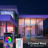 HOVVIDA Ledstrip, RGB 5050 ledstrip, app en afstandsbediening, muziekmodus, timing-modus, led voor kamer, woonkamer, keuken, slaapkamer, bar, feest (RGB, 20M)