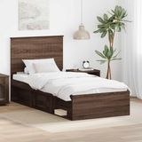 vidaXL Bedframe Bruin Eiken 90 x 200 cm Massief grenenhout