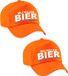 Bellatio Decorations 4x stuks wij Willem BIER pet / baseball cap oranje - dames en heren - Koningsdag - EK/ WK/ Holland supporter