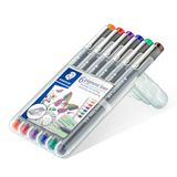 STAEDTLER Pigment Liner 308 gekleurde Fineliner Set – 6 kleuren, 0,5 mm