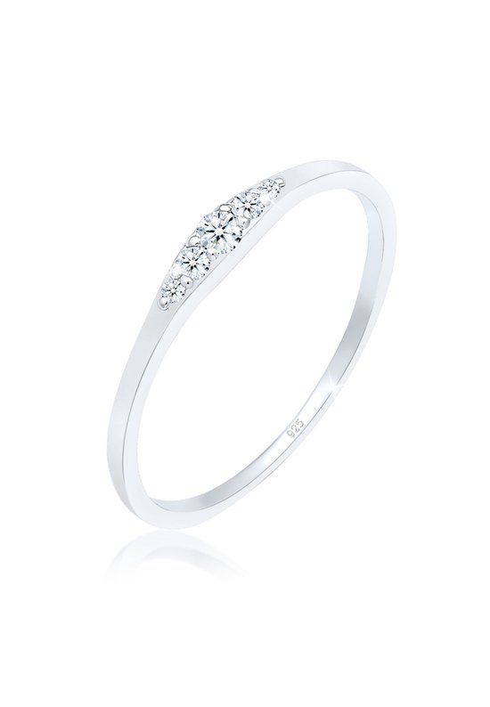 Elli PREMIUM Ring Dames Zilver Diamant 0.07ct - Maat 54