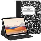 FINTIE Hoesje voor iPad 10e generatie 10,9 inch (2022-model), beschermende standaard met meerdere kijkhoeken met potloodhouder en zak, automatisch slapen/waken, compositieboek