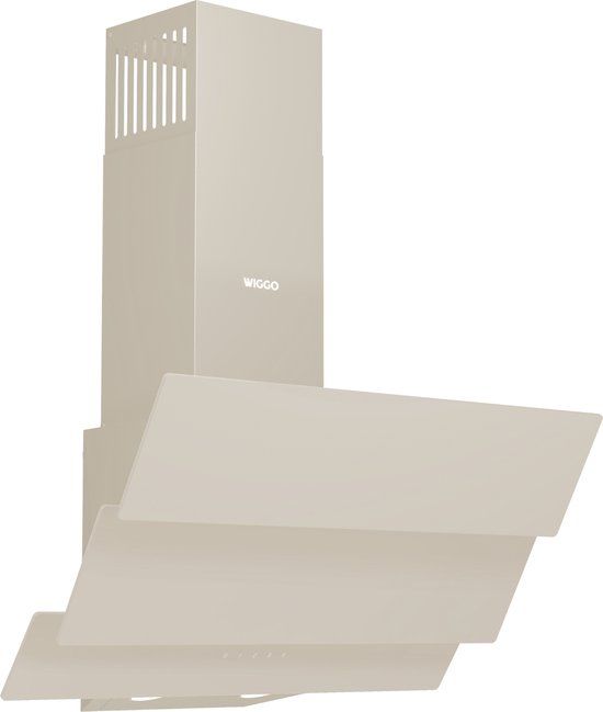 Wiggo WE-B643G(C) - 60cm Creme Angled Cooker Hood - Triple Glass