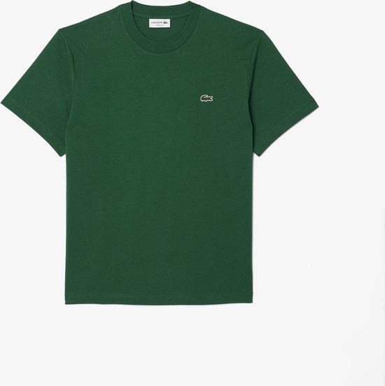 Lacoste T-shirt Katoen Ronde Hals Groen Maat M - Heren