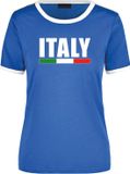 Bellatio Decorations Italy supporter blauw/wit ringer t-shirt