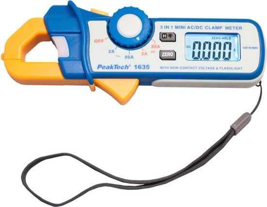 Peaktech 1635 Stroomtangmeter / lekstroom ~ 2400 tellingen ~ 2/80 A AC / DC
