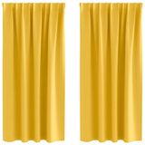 vidaXL Blackout Gordijnen met Ringen 2 st Mosterdgeel 175 x 140 cm