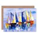 Wee Blue Coo Boats Sailing At Sea Greeting Card With Envelope Inside Premium Kwaliteit Boten Zeilen