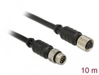 Delock M8 sensor / actuator extension cable M8 6 Pin male to M8 6 Pin female waterproof 10 m