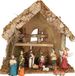 Merkloos / Sans marque Jja Showroom And Head Office Complete kerststal met 11x st kerststal beelden - 30 x 18 x 26 cm - hout/mos/polyresin