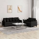 Maison Exclusive ensemble de canapé 2 pièces avec coussins, noir, tissu