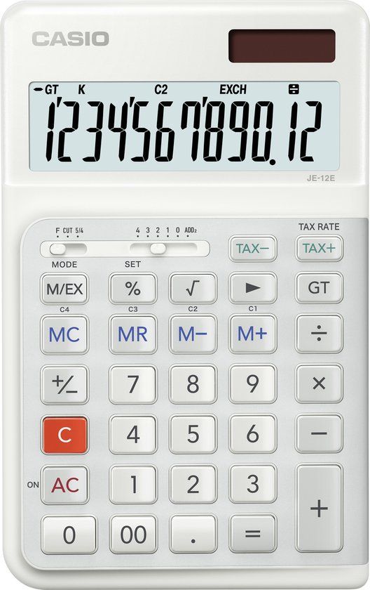 Casio JE-12E Desktop Calculator - White