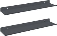 vidaXL Zwevende plank 2 stuks Antraciet 40 x 8,5 x 2,5 cm Staal