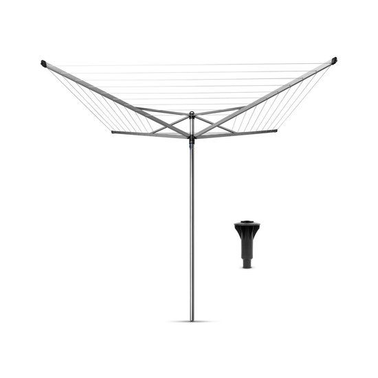 Brabantia Topspinner Droogmolen - 40 m - Metallic Grey - Met Betonanker