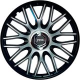 4-Delige J-Tec 4-Delige Wieldoppenset Orden 14-inch zwart + chroom ring