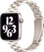 By Qubix - Stalen slim fit schakelband - Starlight / sterrenlicht - Geschikt voor Apple Watch 44mm / 45mm / 46mm / 49mm