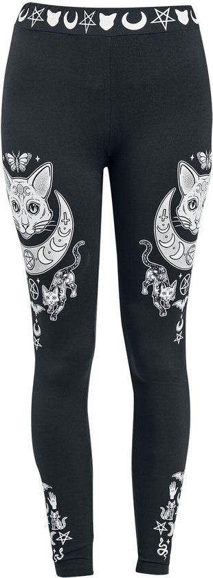 Gothicana by EMP Gothicana zwarte legging met elastische tailleband - Dames - L