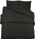 vidaXL Dekbedovertrekset 200x220 cm Microvezel Zwart