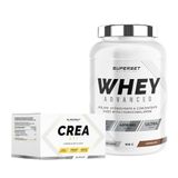 Superset Nutrition Créa Max Geavanceerd droogspierprogramma, 100% Whey Proteïne, Advanced 900 g chocolade, maximaliseert het spiervolume en verhoogt de kracht in 4 weken