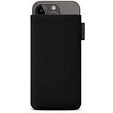 Adore June Mobiele telefoon tas Classic gerecycled zwart compatibel met iPhone 15 14 / iPhone 15 14 Pro, moderne duurzame R-PES stoffen, Made in Europe