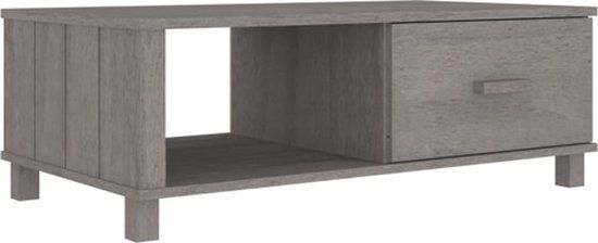 vidaXL Salontafel HAMAR 100x55x35 cm massief grenenhout lichtgrijs