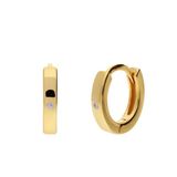 Lucardi Dames Zilveren goldplated oorringen met zirkonia 11 mm