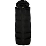 Superdry Lange Pufferbodywarmer met Capuchon Dames Zwart