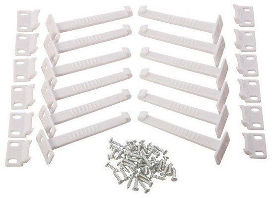 Dreambaby Veiligheidshaakjes Keukenkastjes - Kinderbeveiliging voor Kasten - Kastslot - Kast Beveiliging Baby en Kind - Eenvoudig te Monteren - Beveiliging Kind - 12 STUKS