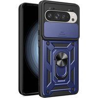 Google Pixel 9 et 9 Pro 5G 5G - housse etui rigide anti choc + film ecran - BLEU FONCE
