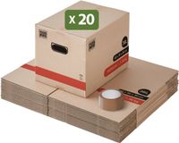 pack & move Pack and Move - Set 20 Premium Verhuisdozen Boeken - 40 x 30 x 30 cm - Max. 30 KG - Versterkte Handgrepen - 1 Tape Gratis