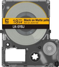 Epson LK-4YBJ Matte Tape - Black on Yellow - 12mm x 8m