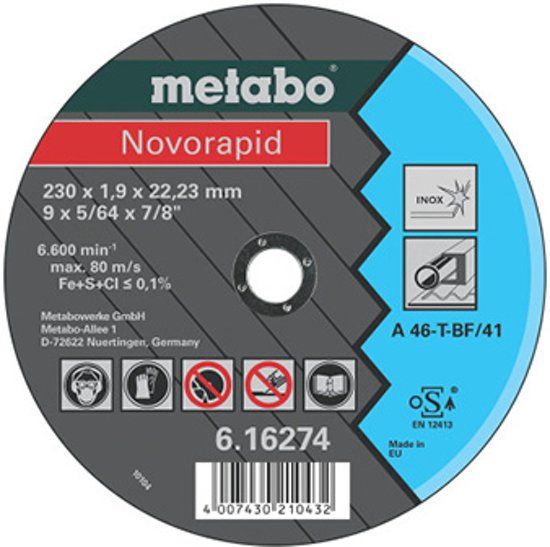 Metabo Afbraamschijf 125x1mm inox