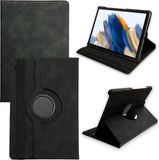Casemania Hoes Geschikt voor Samsung Galaxy Tab S6 Lite Charcoal Gray - Draaibare Tablet Book Cover