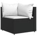 VidaXL Canapé d'angle de jardin avec coussins poly rotin noir