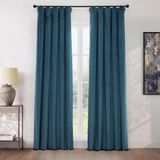 HPD Half Price Drapes Heritage pluche fluwelen gordijnen 305 cm lange kamer verduisterende gordijnen voor slaapkamer en woonkamer 127 x 305 cm (b x l), (1 paneel), Avalon blauw