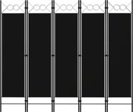 vidaXL Kamerscherm met 5 panelen 200x180 cm zwart