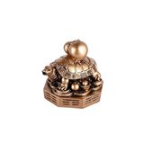 Feng Lachineuse Feng Shui schildpad figuur - decoratieve schildpad op Bagua - symbool van duurzaamheid, rijkdom, welvaart - bescherming van huis en familie - 5 x 5 x 5,5 cm - Aziatisch - goudkleur