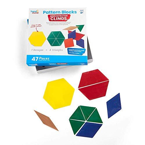 hand2mind Demonstratie Kleeft Patroon Blokken (Ages 4+) Ze Cling naar Elke Glad Oppervlak, Geen Meer Magneten (47 Stuks)