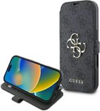 Guess 4G Big Metal Logo Book Wallet Case hoesje voor Apple iPhone 16 Pro - Zwart