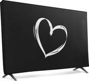 kwmobile TV-hoes voor 49-50 inch TV - Beschermhoes - Brushed Hart design - Wit/Zwart