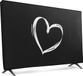 kwmobile housse TV pour TV 49-50 pouces - Housse de protection - Design Cœur Brossé - Blanc/Noir