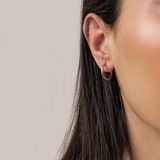 Hey Happiness Oorringen Dames - Roestvrij Staal 18K Roségoud Verguld - Hoop Oorbellen - Waterproof - 1.2 cm