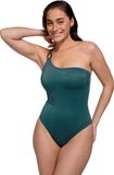 ten Cate Beach Ten Cate swimsuit one shoulder padded bottle green Dames Maat 40