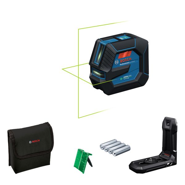 Bosch Professional GLL 20-22 G - Lijnlaser - (4x batterij, laserrichtbord, houder, adapter, tas)