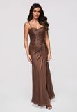 LARICA Jurk - Rits - Effen - Jurk Bruin S