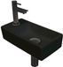 INK - Fonteinpack Porselein Links incl. Fonteinkraan - Design Sifon - Design Plug en Montageset - 360x180x90 Mm - Mat Zwart/metal Black