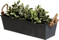 Mega Collections Recta plantenbak/bloembak - zink - zwart - L50 x D17 X H16 cm