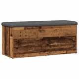 vidaXL Opbergbankje - 102x42x45 cm - Bewerkt Hout - Oud Houtkleurig