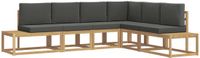 vidaXL - Buiten - bank - set - 4 - Stuk - Wit - en - antracietkleurig - Polyester